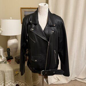 NWOT VEDA High-End Luscious Lambskin Leather Moto Jacket Sz. 3X